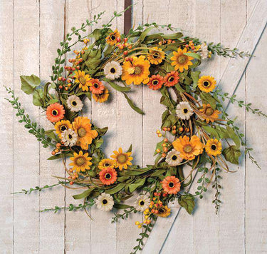 Harvest Daisy Garden Wreath, 22